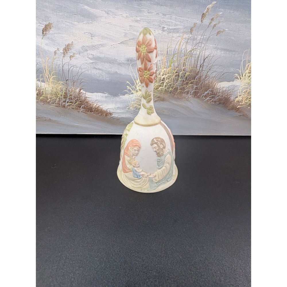 Vintage 1982 Lefton China Christopher Collection Nativity Bell Hand Painted